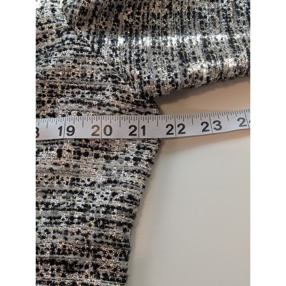 St. John Couture Ultra Light Woven Metallic Yarn Jacket Sz. 14 Rhinestone - Picture 8 of 9